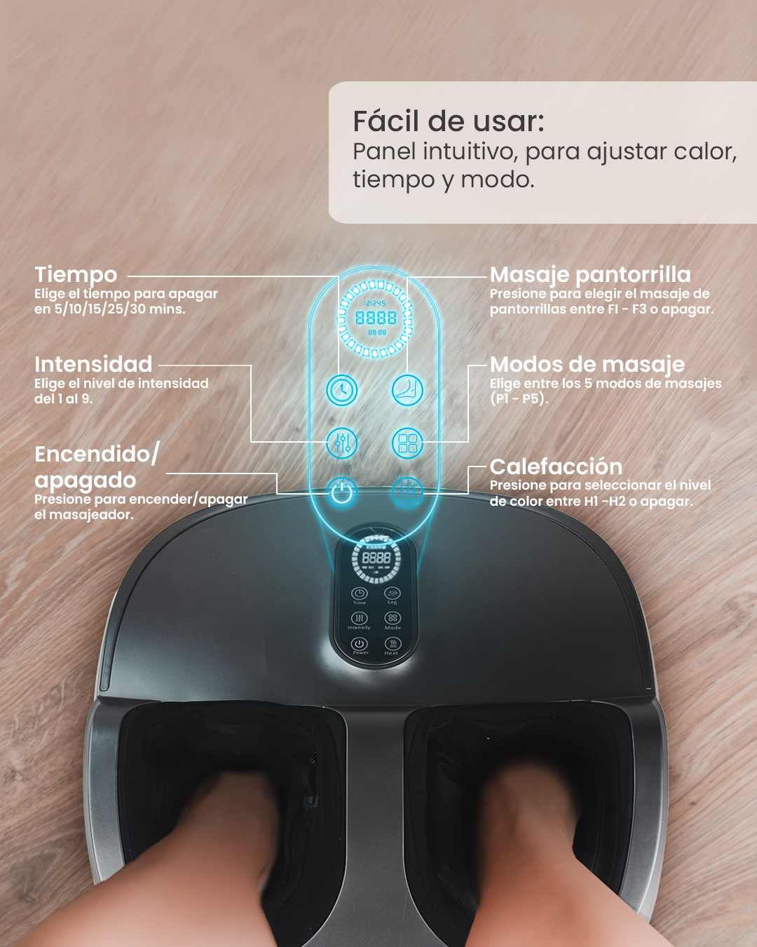 Masajeador de Pies y Pantorrillas - Smart Bamboo 